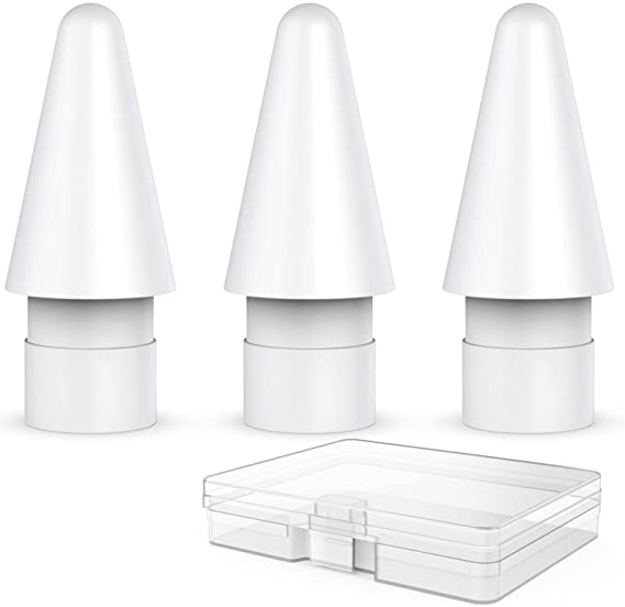 Delidigi 3 Pack Tips Replacement for Apple Pencil, High Sensitivity Nibs Accessories Plus 20 Pack Silicone Tips Cover Compatible with Apple Pencil 1st Generation(Tips+Tips Cover)