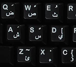 Arabic Stickers for Keyboard with White Letters Transparent for Computer LAPTOPS Desktop