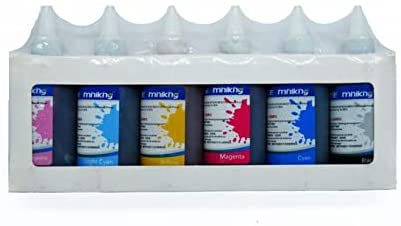 Miniking Ink Toner Set For HP Inkjet Printers - 100ml - 6 Pcs
