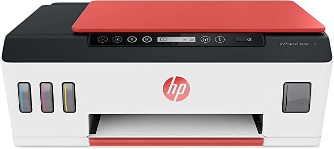 HP Smart Tank 519 Wireless, Print, Scan, Copy, All In One Printer, Print up to 18000 black or 8000 color pages - Red/White [3YW73A]