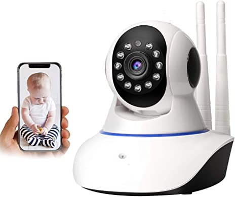 MANYCAST®Full HD Security Camera with Loop Recording, Night Vision, 360 Degree PTZ, Two Way Audio, Mobile Connectivity