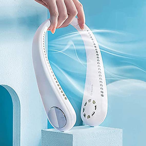 Portable Neck Fan,Hands Free Bladeless Fan, Wearable Personal Fan Battery Operated Fan, Leafless, Rechargeable, USB Personal Neck Fan, for Sport, Office, Home, Outdoor, Travel, 3 Speeds