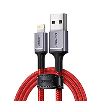 UGREEN iPhone Charging Cable [Apple MFi Certified] Lightning Cord compatible for New iPhone 13 Pro/13 Pro Max/13/13 mini, New ipad 9, 12 mini/12/12 Pro/12 Pro Max, 11/11Pro/XS/XS Max/XR/X- 1M Red