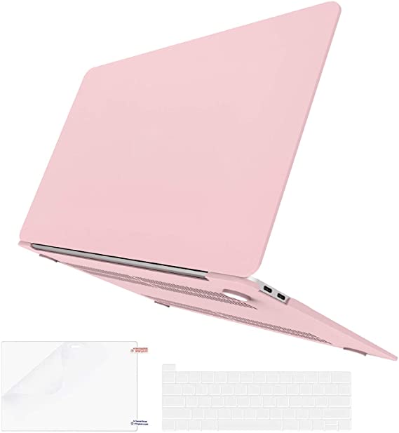BELK Compatible with MacBook Pro 13 inch Case 2020 2019 2018 2017 2016 with Touch Bar A2338 M1 A2289 A2251 A2159 A1989 A1706 A1708, Slim Matte Hard Shell & Keyboard Cover & Screen Protector, Pink