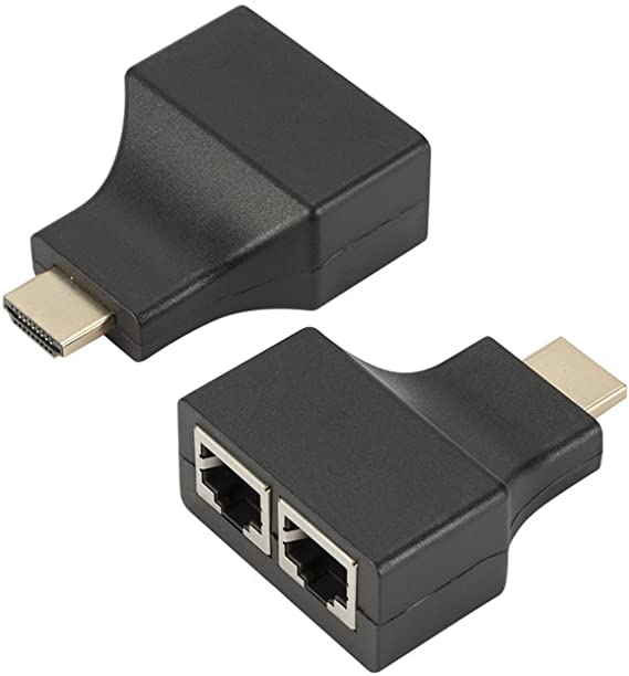 RIWPKFH 30M HDMI-Compatible Extender Dual RJ45 CAT5E CAT6 UTP LAN Ethernet HDMI-Compatible Repeater 1080P for PS3 STB HDTV HDPC