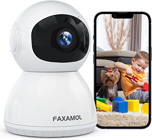 Indoor Security Camera, Pet Camera Pan/Tilt Baby Monitor with Motion and Sound Detection, 720P Two-Way Audio,Night Vision,Cloud and Local Storage,WiFi Camera
