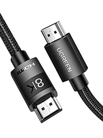 UGREEN HDMI Cable 5M HDMI 8K HDMI 2.1 Ultra HD High-Speed 48Gbps 8K@60Hz HDMI Braided Cord eARC Dynamic HDR Dolby Vision Compatible with MacBook Pro PS5 Switch TV Xbox Roku UHD TV Blu-ray Projector