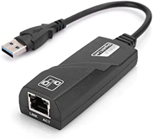 ASHATA USB Network Adapter, USB 3.0 to 10/100/1000M Gigabit Ethernet Adapter Network RJ45 LAN Wired Adapter, for Nintendo WII, for Chrome, for Linux, for Windows OS