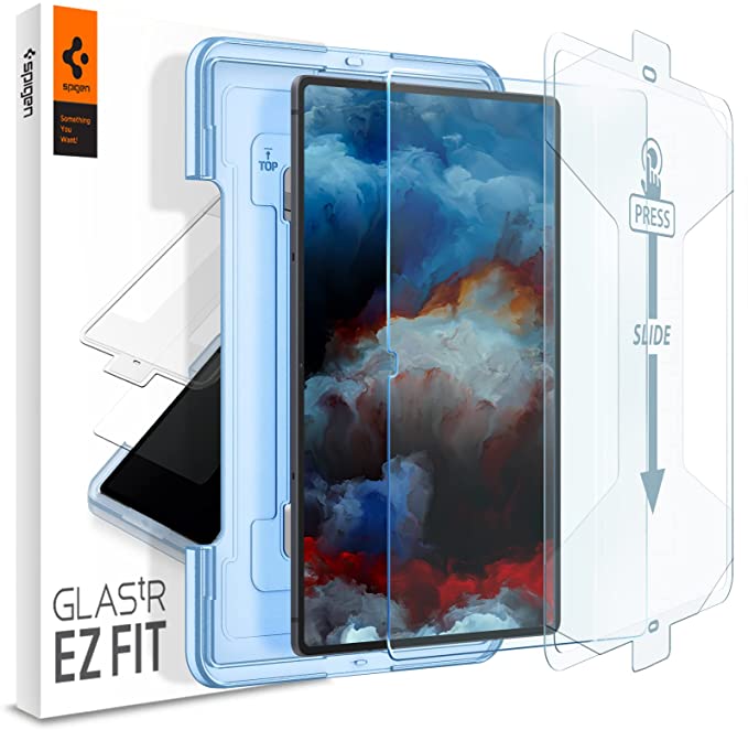 Spigen Tempered Glass Screen Protector [Glas.tR EZ Fit] Designed for Galaxy Tab S8 Ultra [9H Hardness/Case-Friendly]