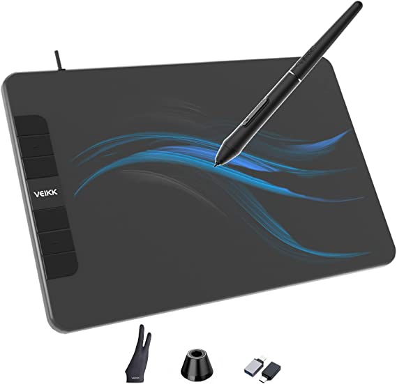VEIKK VK640 Drawing Tablet 6 x4 inch OSU Tablet with Battery-Free Stylus for Android,Windows and Mac OS,Support Tilt Function(8192 Level Pressure)