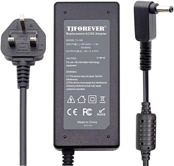 TJFOREVER 19V 2.37A 45W Laptop Charger for Asus x553m x540s x541u Zenbook ux305 ux305f ux310u ux303u Vivobook s200e Ultrabook Netbook Computer AC Adapter Power Supply Connector: 4.0 * 1.35mm