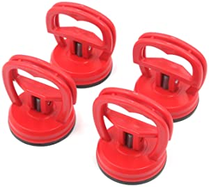 FarBoat 4Pcs Suction Cup Heavy Duty Universal Screens Suction Cups Opening Repair Maintenance Tools for iPad, iMac, MacBook, Tablet, Laptop, iPhone, Samsung, Huawei(Red)