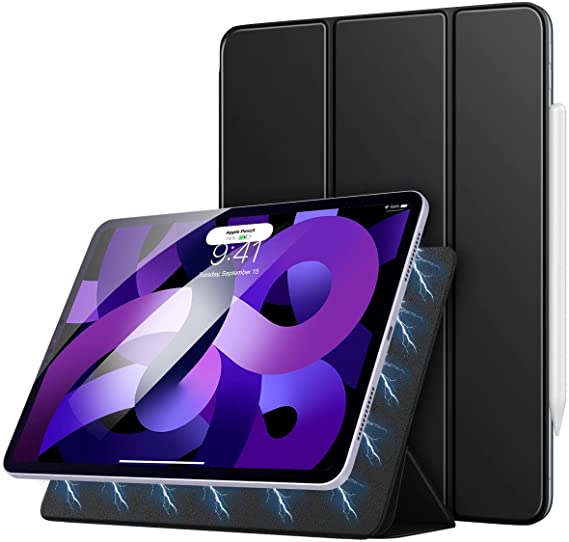 MoKo Magnetic Case Fit New iPad Air 4th Generation 2020 (iPad 10.9 Case)/iPad Pro 11" 2018 - Slim Lightweight Smart Folding Stand Folio Cover for iPad Air 4 Case 10.9 inch, Auto Wake/Sleep, Black