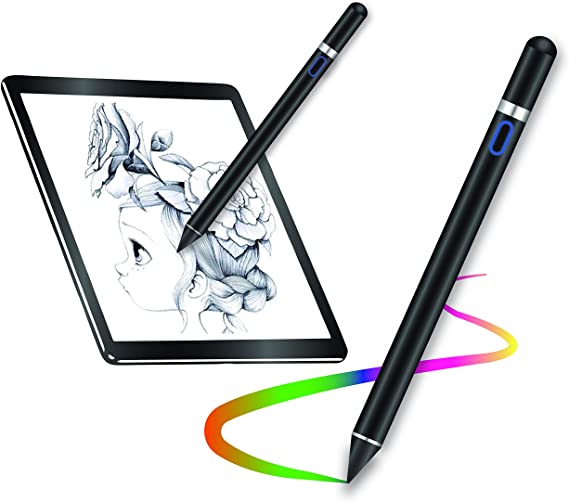 Stylus Pen for Touch Screens, Digital Pencil Active Pens Fine Point Stylist Compatible with iPhone iPad Pro and More Tablets (Black)