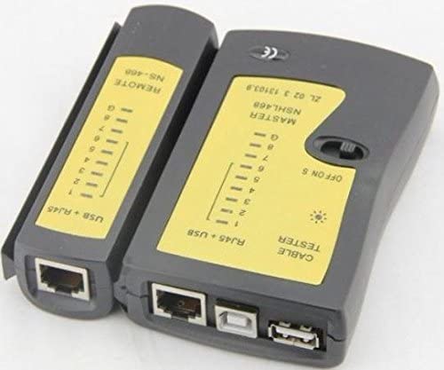 Black RJ11 RJ45 Port LAN Network Phone Cable Tester