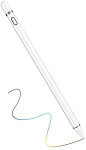 Active Stylus Pens for Touch Screens,1.5mm Fine Point Rechargeable Digital Pencil Capacitive Pen Fine Point Stylist Pen Pencil Compatible with iPhone iPad and Other Tablets (White)