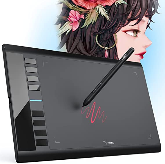 UGEE M708 V3 Graphics Drawing Tablet,10X6 Inches Drawing Digital Tablet with 8 Hot Keys 8192 Levels Pen | Compatible with Chromebook, Linux, Windows 7/8/10, MAC OS 10.10