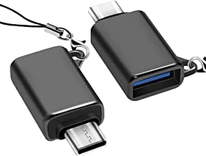 DOTTMON USB C to USB 3.0 OTG Adapter(2-Pack) USB Type-C to USB,Thunderbolt 3 to USB Female Adapter OTG for MacBook Pro Samsung Chromebook Type-C Adapter,Zinc Alloy Space Gray