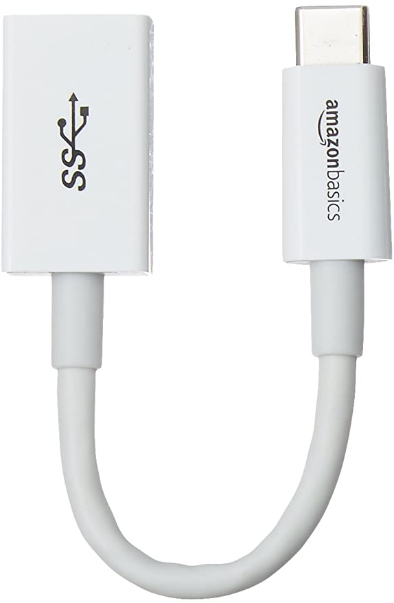 AmazonBasics USB Type C to USB 3.1 Gen1 female Adapter - White